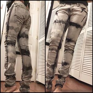 Black and white Tye dye jeans (kill city)